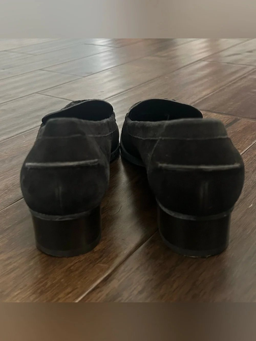 Lauren Ralph Lauren Women’s Black Suede Tassel Loafers Block Heel Size 8